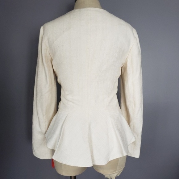 NWT Derek Lam 10 Crosby Fringe Notch Blazer Ivory - Picture 2 of 7